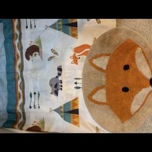 Woodland theme bathroom set shower curtain and rug